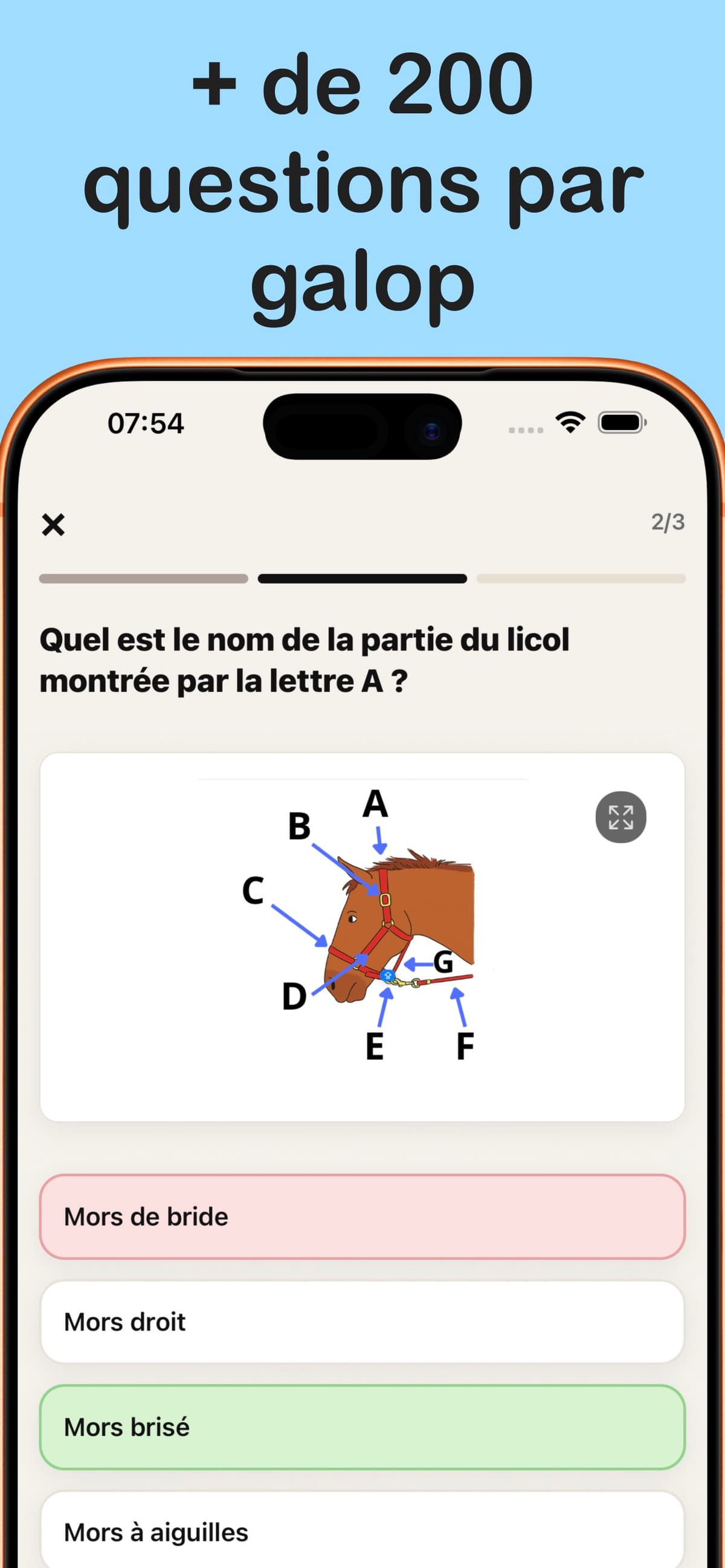 Écran d'accueil de l'application Mon Galop Facile
